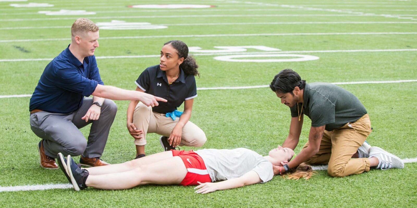 Athletic Training Takes Place On Field